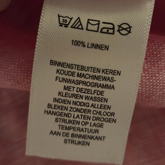 Tahari Women's Light Pink Sleeveless 100% Linen Polo Shirt Dress Buttons Size 2X - Picture 8 of 9